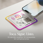 Placa NFC + QR Instagram — Consigue seguidores sin esfuerzo